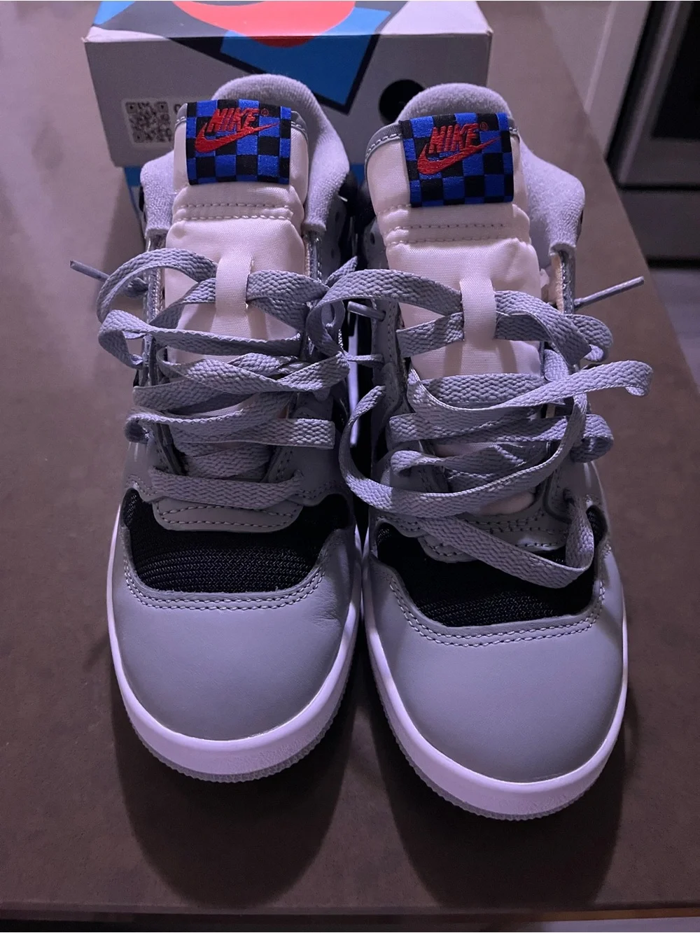 Nike Kids Gray and Black Low-Top Travis Scott 5 kids or 6.5 women. New in box.